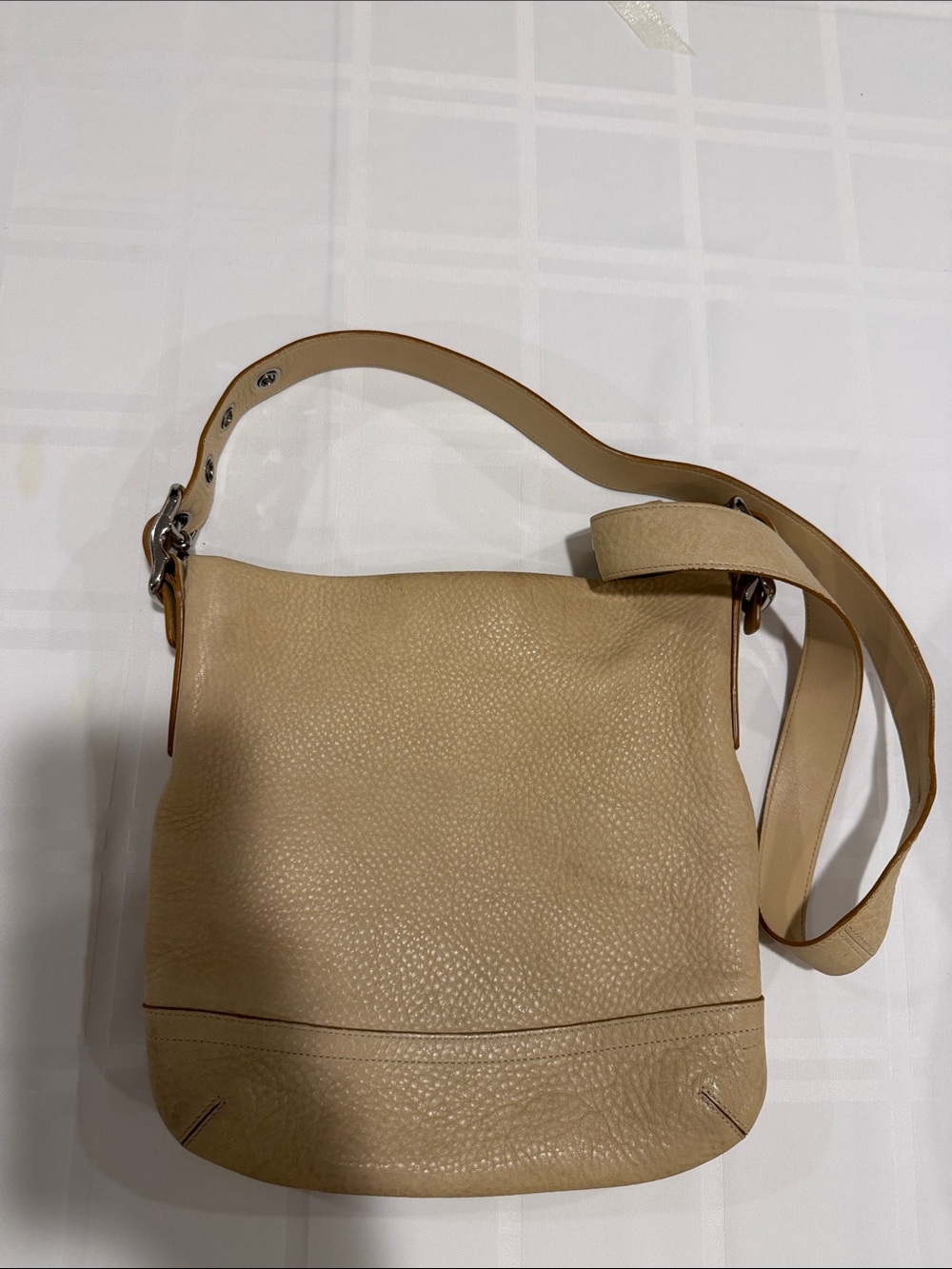 Coach Leather Crossbody Shoulder Bag in Beige